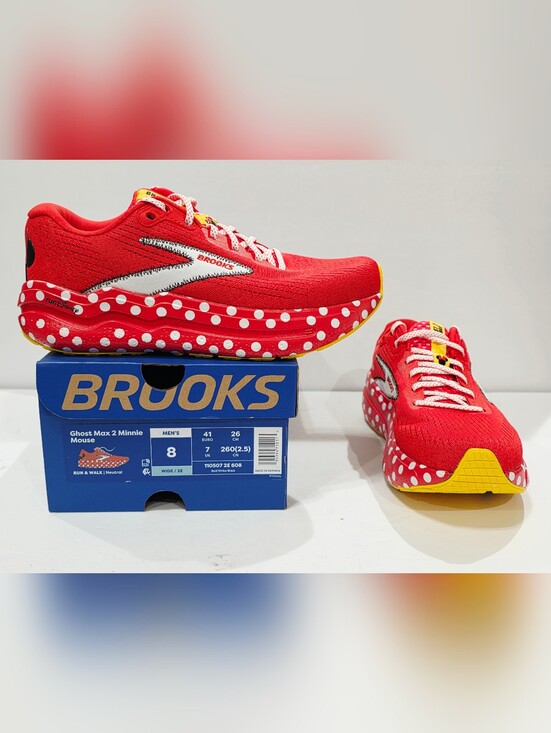 Brooks Other - Brooks Ghost Max 2 MINNIE MOUSE RunDisney 2025 Red Polka Dot Men’s 8 Wide 2E New